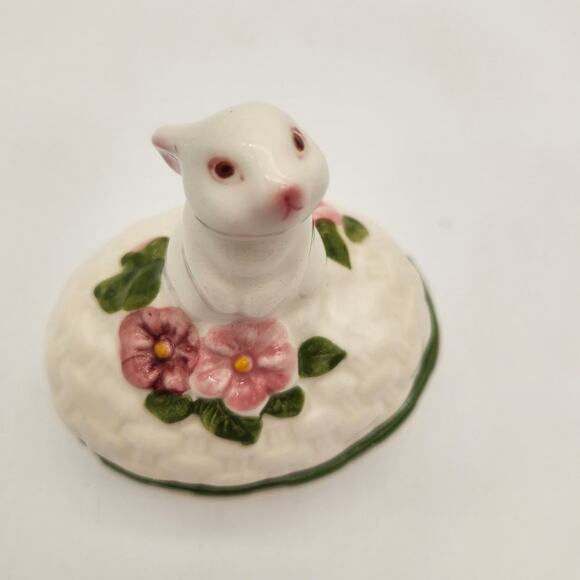 Vintage Avon Bunny Luv Ceramic TrinketBox Gift Perfect Condition Vibrant Colors - Picture 8 of 15